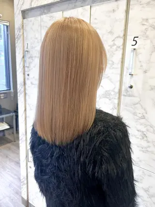 カラー セミロング 尾森紳哉💎透明感/ デザインカラーのヘアスタイル