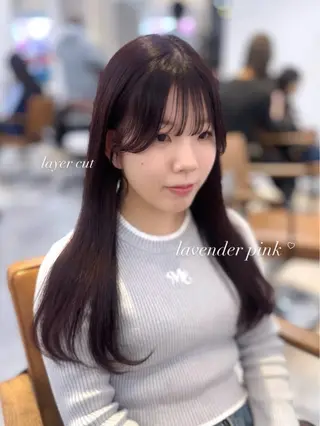 ロング カラー mareka/顔周り /透明感カラー🤍のヘアスタイル