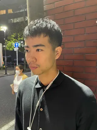 メンズ スパイキーパーマ 柏NO1 藤本葉のヘアスタイル