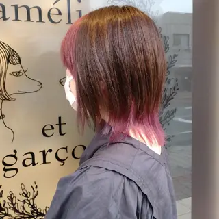 ミディアム カラー 大槻 百合子のヘアスタイル