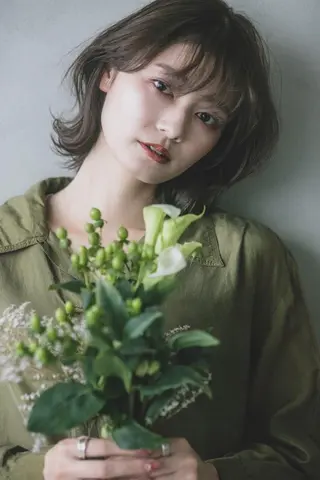 ミディアム カラー 永田 崇のヘアスタイル