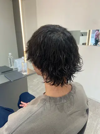 ミディアム パーマ メンズ 福田 文太のヘアスタイル