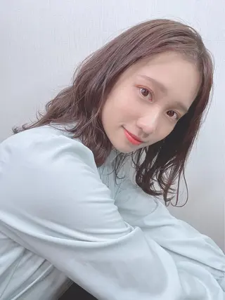 セミロング カラー パーマ ヘアアレンジ 【公式】amble luxe池袋東口🩷のヘアスタイル