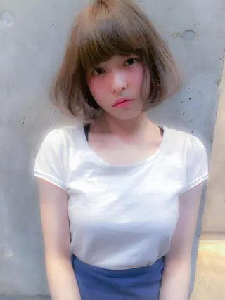 ショート ミディアム カラー 北條 優輝のヘアスタイル