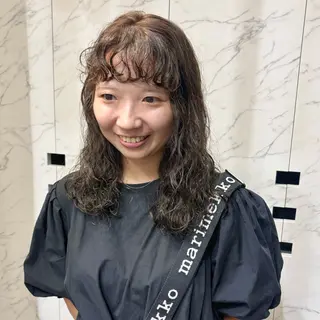 セミロング カラー パーマ aoi /パーマ /まるみショートのヘアスタイル