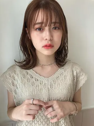 ミディアム カラー 🤎ベージュカラー 🐶メンズパーマのヘアスタイル