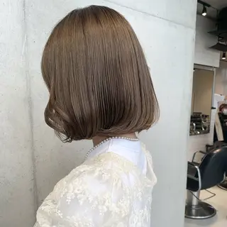 ミディアム カラー 透明感/オリーブ/ グレージュ/YUKAのヘアスタイル