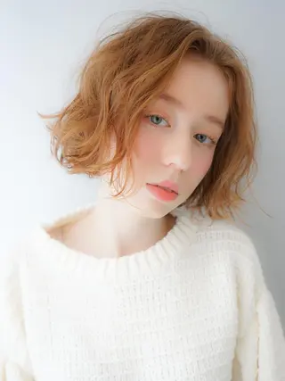 ミディアム カラー パーマ 山下 直人のヘアスタイル