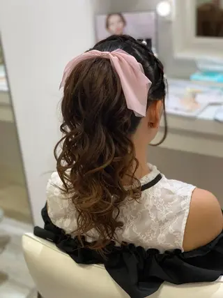 セミロング ヘアアレンジ ベストシーン 新浦安のマツエク・マツパデザイン