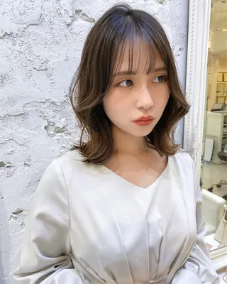 ミディアム カラー ヘアアレンジ マツエク・マツパ アイブロウ Noah's　Ark所属・透明感カラー🫧ヘア セット🫧松本菜月の眉毛・アイブロウイメージ