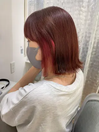 ミディアム カラー ヘアアレンジ 🧡梅田ハイトーン カラー🧡runaのヘアスタイル