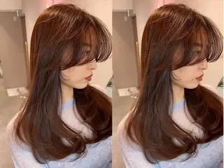ミディアム 新宿/韓国レイヤー/ 顔周りカット松本美晴のヘアスタイル