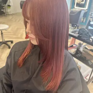 セミロング カラー 髪質改善 ブリーチ fiti横須賀中央のヘアスタイル