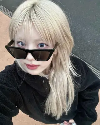 ロング カラー ブリーチなしWカラー 縮毛矯正・清水天空のヘアスタイル