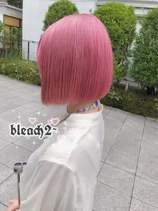 ショート 🩶 ピンクカラー/ ブロンド🩶くるみのヘアスタイル