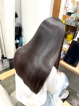 ロング カラー パーマ 透明感ワンカラー梅田 ダブルカラー/川上のヘアスタイル