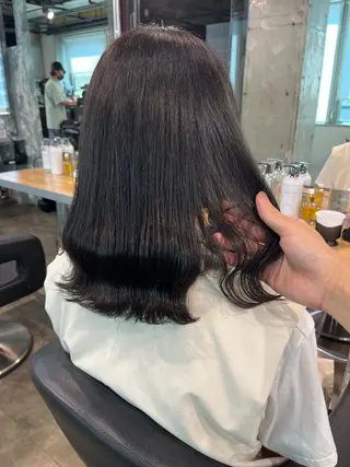 ミディアム I S所属・🌿透明感カラー‪ 縮毛矯正✨かずきのヘアスタイル