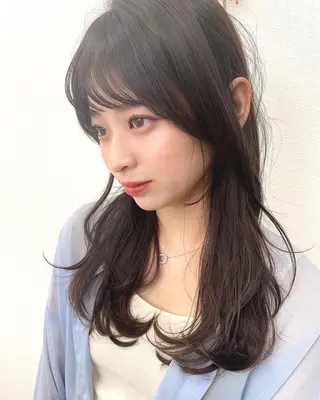 ロング カラー 宮澤  タケル ミディアムヘアのヘアスタイル