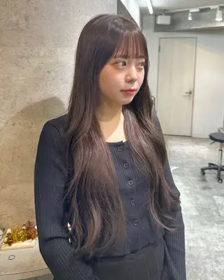 ミディアム カラー 新宿/顔周りカット/ レイヤー/YUYAのヘアスタイル