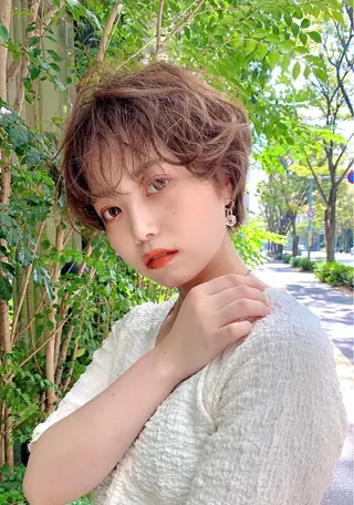 ショート パーマ 園 冬稀のヘアスタイル