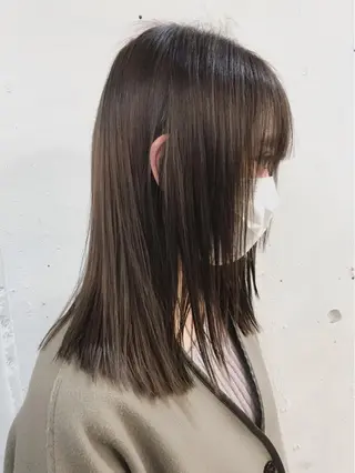 セミロング カラー 木村陸弥 似合わせ 透明感カラー🌿のヘアスタイル