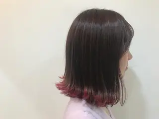 ミディアム カラー 馴染ませNo.1🧃 エクステ・アレンジのヘアスタイル