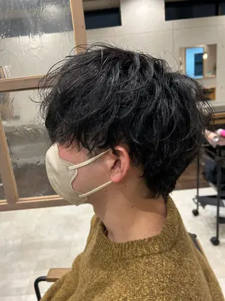 パーマ メンズ 宮之本 峻也のヘアスタイル