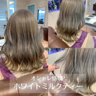 ミディアム カラー ヘアアレンジ ✨艶髪✨透明感✨ 山内大樹のヘアスタイル