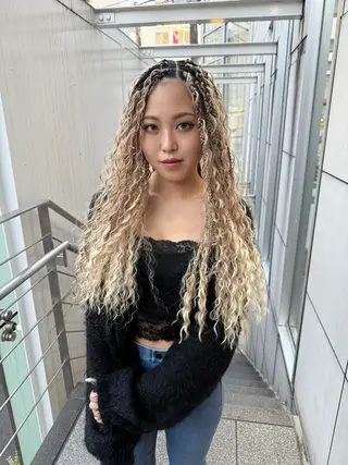 メンズ BRAIDS💎愛子 大人ハイライト💎のヘアスタイル