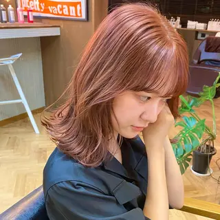 ミディアム カラー パーマ ヘアアレンジ メンズ キッズ ネイル マツエク・マツパ EMANON梅田店所属・前川 朋香のヘアスタイル