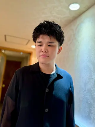 ショート パーマ メンズ スパイキーショート 大人パーマ 丸山のヘアスタイル