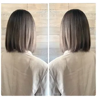 ミディアム カラー 京都大人女性ショート 徒歩1分/秋山のヘアスタイル