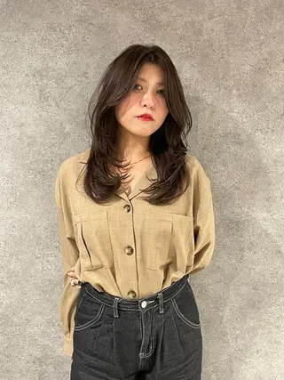 ロング レイヤーカット 縮毛矯正◽️河野泰貴のヘアスタイル