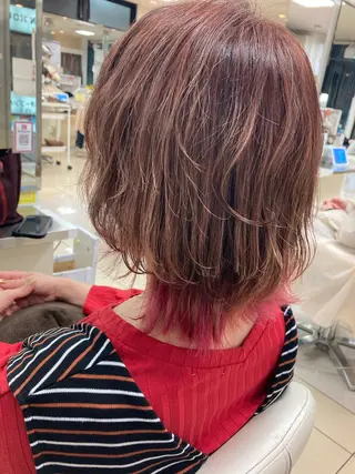 ミディアム 暖色系カラー❤️櫻井 亜美のヘアスタイル