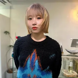 ショート LUCCI所属・udaハイトーン /ボブ/レイヤーのヘアスタイル