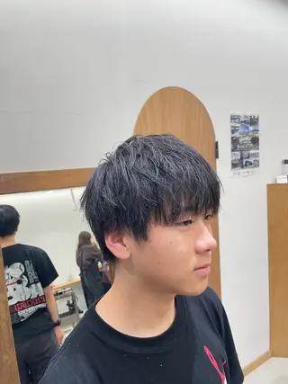 メンズ 慎太朗/パーマ/ボブ /センターパートのヘアスタイル