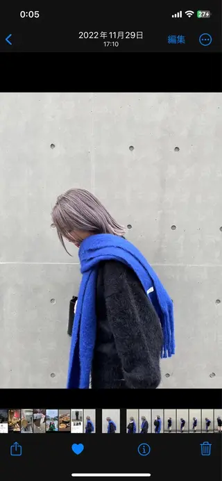 ミディアム カラー 渋谷 留菜のヘアスタイル