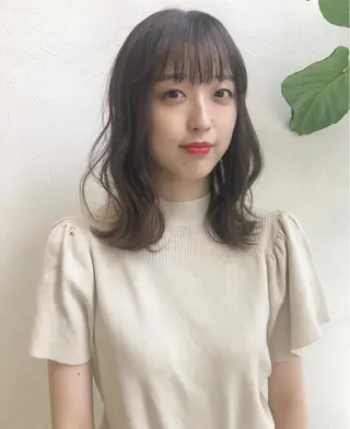 セミロング カラー nakahara madokaのヘアスタイル