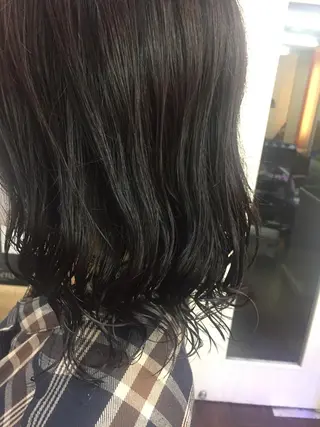 ミディアム カラー パーマ ヘアアレンジ 桧山 真のヘアスタイル