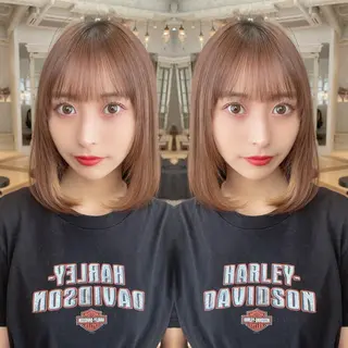 ミディアム 透明感✖️暖色 shuheiのヘアスタイル
