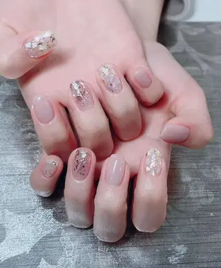 ネイル I-nailロング /ワンホン/キラキラのネイルデザイン