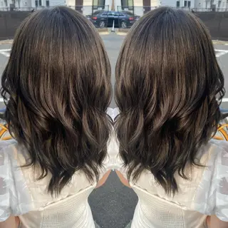 セミロング カラー 🪼高評価🪼 💎柴崎の藤咲💎のヘアスタイル