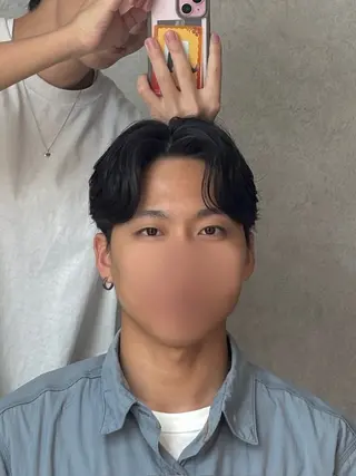 ショート パーマ メンズ 韓国メンズヘア/ ダウンパーマ/歩夢のヘアスタイル