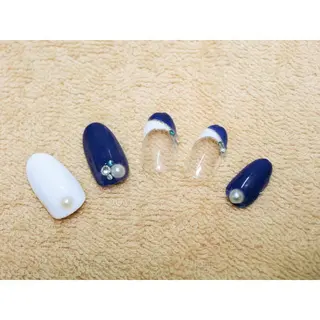 ネイル 痛ネイル/ワンホン/ フィルイン/長さだしのネイルデザイン