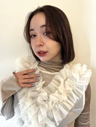ショート カラー 上品な暖色/丸みボブ Chie🪷のヘアスタイル