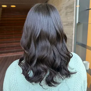 セミロング パーマ 韓国風パーマ🌿コテ 巻き風パーマ/るいのヘアスタイル