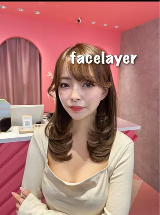 ミディアム カラー 山崎/ボブ縮毛矯正 レイヤー髪質改善のヘアスタイル