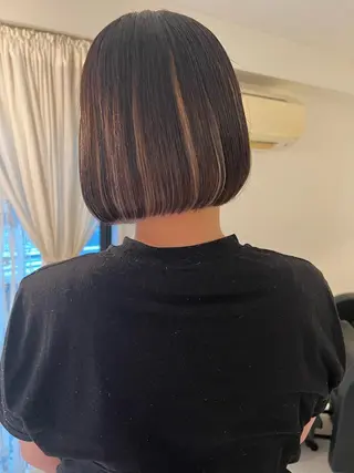 ミディアム ブリーチカラー🎀 韓国風/寺門美優のヘアスタイル