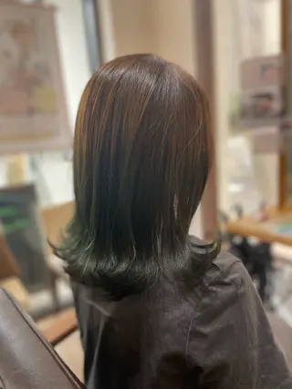 ミディアム カラー hair make powder 薮本のヘアスタイル