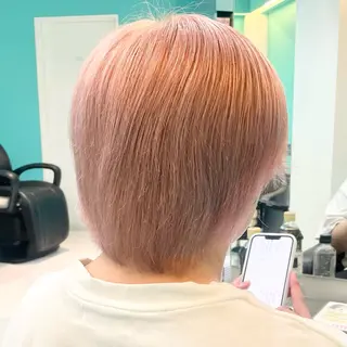 ショート カラー メンズ ボブ/艶カラー/ 暖色/Natsukiのヘアスタイル